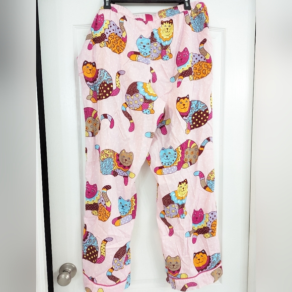 Nick and Nora Patchwork cat pajamas bottoms - Picture 5 of 6